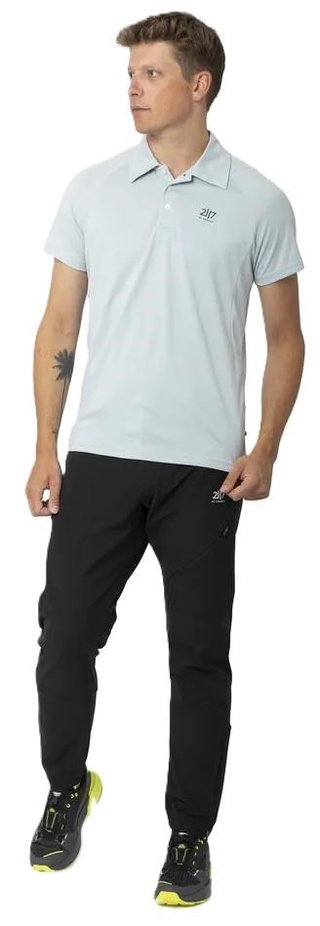 2117 of Sweden Fröseke Technical Pique męskie polo, pearl blue