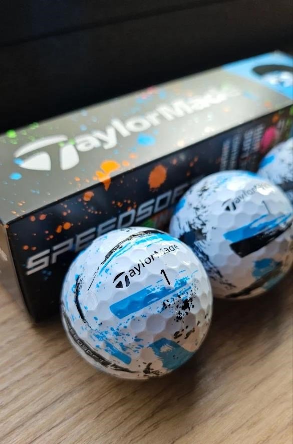 TaylorMade SpeedSoft Ink piłki golfowe, mix kolorów (niebieski, zielony, pomarańczowy, różowy)