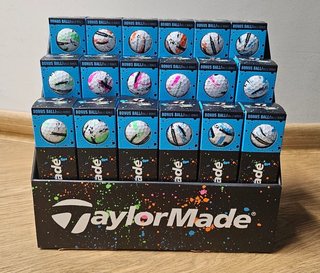 TaylorMade SpeedSoft Ink piłki golfowe, mix kolorów (niebieski, zielony, pomarańczowy, różowy)