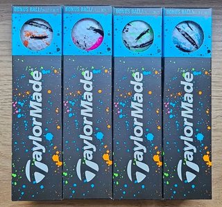 TaylorMade SpeedSoft Ink piłki golfowe, mix kolorów (niebieski, zielony, pomarańczowy, różowy)