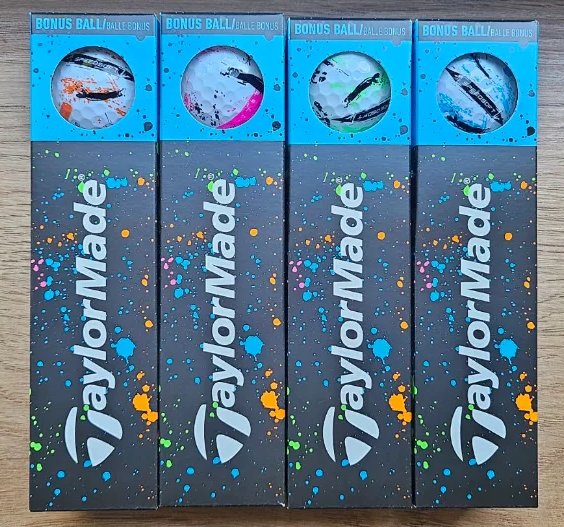 TaylorMade SpeedSoft Ink piłki golfowe, mix kolorów (niebieski, zielony, pomarańczowy, różowy)