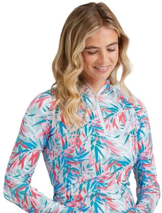 Ping Arwen Printed Longsleeve damskie polo, tropic refreat
