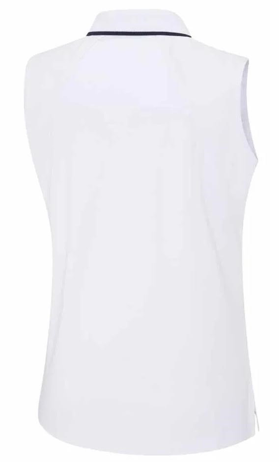 Ping Eben Sleeveless damskie polo, białe