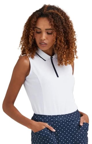 Ping Eben Sleeveless damskie polo, białe
