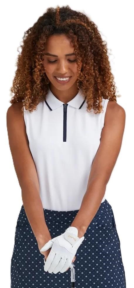 Ping Eben Sleeveless damskie polo, białe