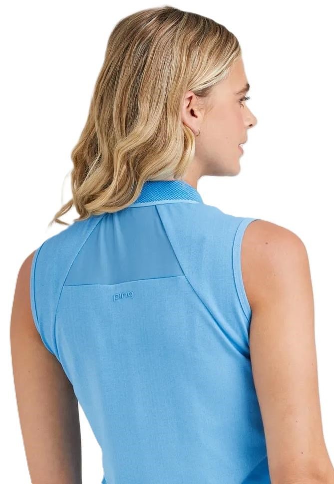 Ping Eben Sleeveless damskie polo, niebieskie
