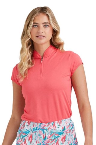 Ping Evetta Jacquard damskie polo, paradise pink
