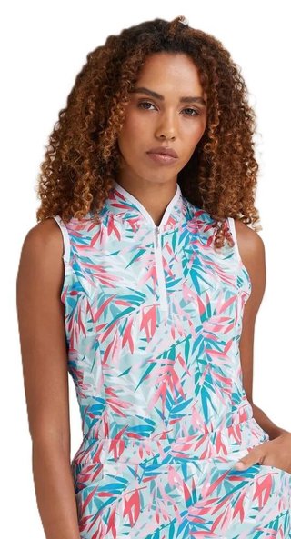 Ping Penola Printed Sleeveless damskie polo, tropic retreat