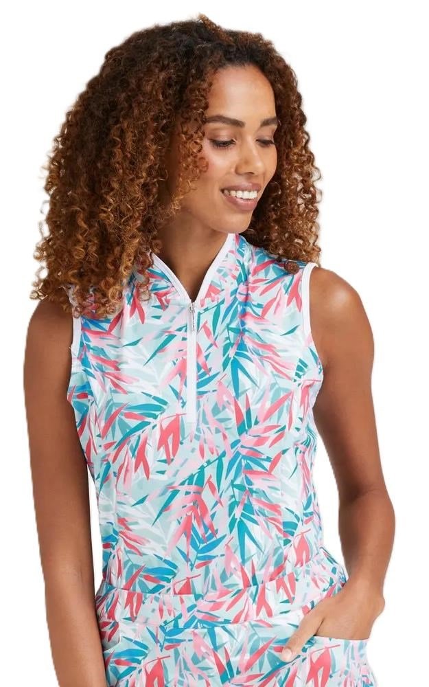 Ping Penola Printed Sleeveless damskie polo, tropic retreat