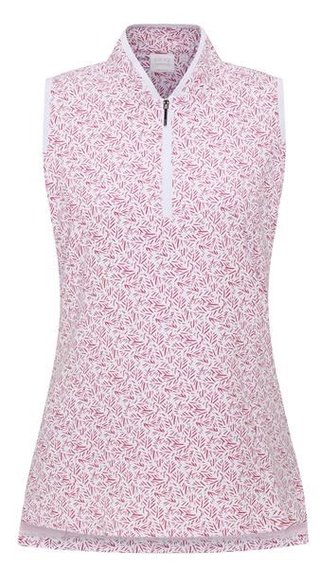 Ping Penola Printed Sleeveless damskie polo, fuchsia foliage