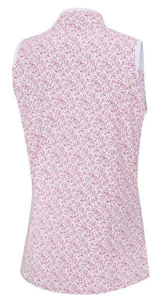 Ping Penola Printed Sleeveless damskie polo, fuchsia foliage