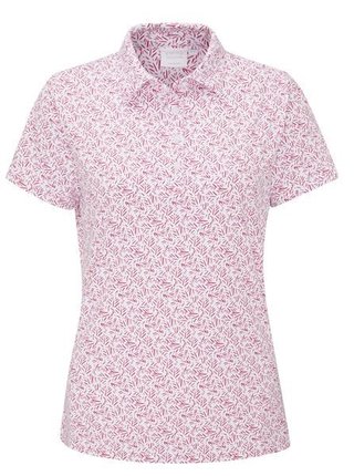 Ping  Aeria Printed damskie polo, fuchsia foliage