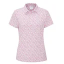 Ping Aeria Printed damskie polo, fuchsia foliage