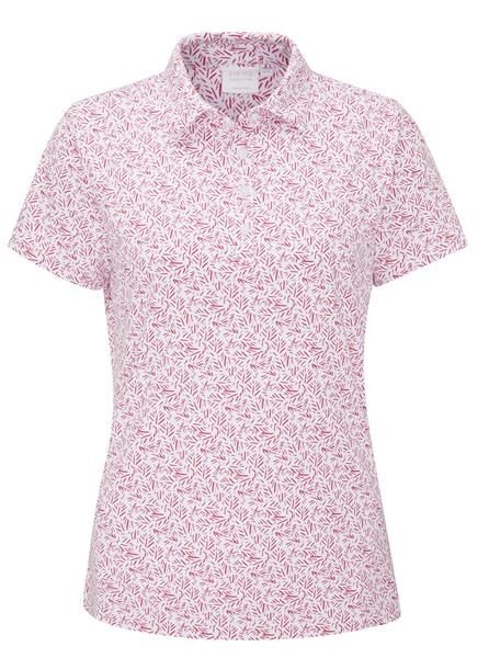Ping Aeria Printed damskie polo, fuchsia foliage