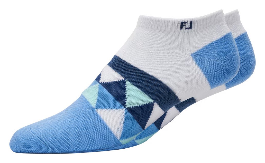 FootJoy ProDry Lightweight Low-Cut Fashion damskie skarpety, białe/niebieskie/granatowe