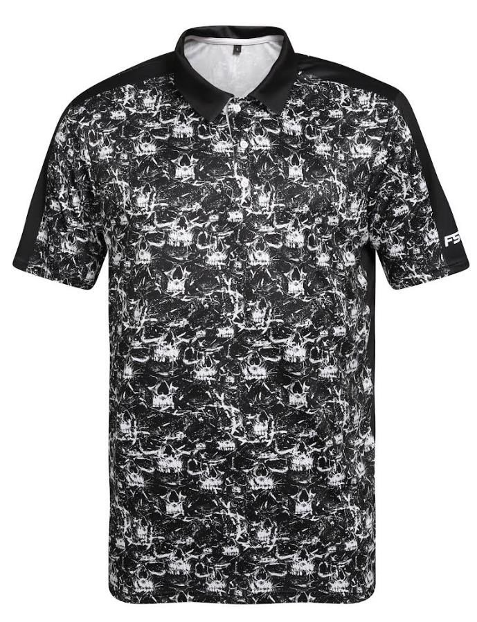 Fashion Sports Wear Skulls męskie polo, czarne