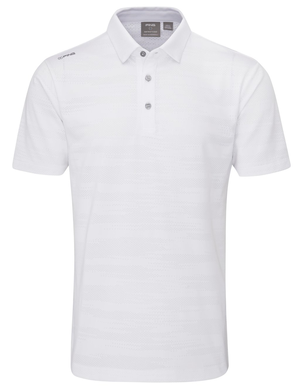 PING Claude Camo Mesh męskie polo, białe