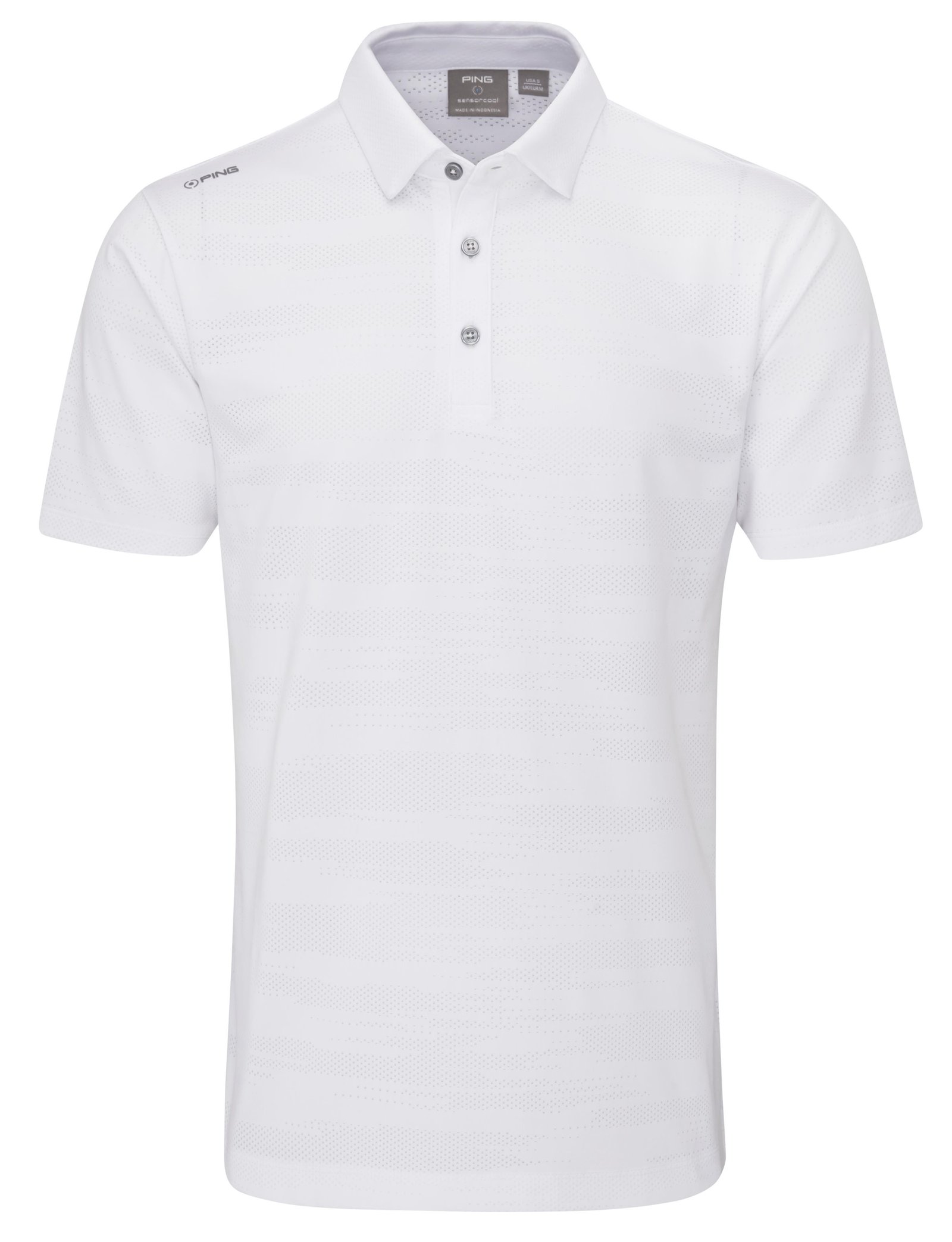 Ping Claude Camo Mesh męskie polo, białe