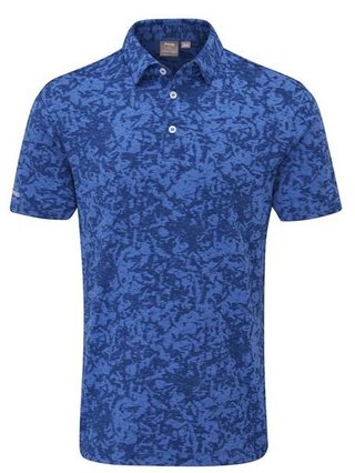 Ping Marek Camo Jacquard męskie polo, bright cobalt multi