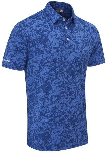 Ping Marek Camo Jacquard męskie polo, bright cobalt multi