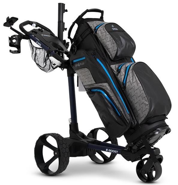 MGI E-Boost hybrid golf trolley 2026 elektryczny wózek, granatowy