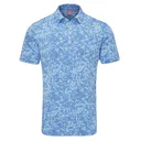 Ping Marek Camo Jacquard męskie polo, baltic sea multi