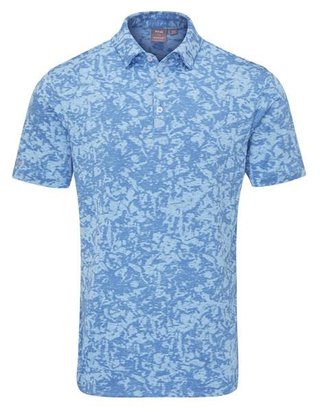 Ping Marek Camo Jacquard męskie polo, baltic sea multi