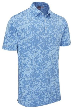Ping Marek Camo Jacquard męskie polo, baltic sea multi