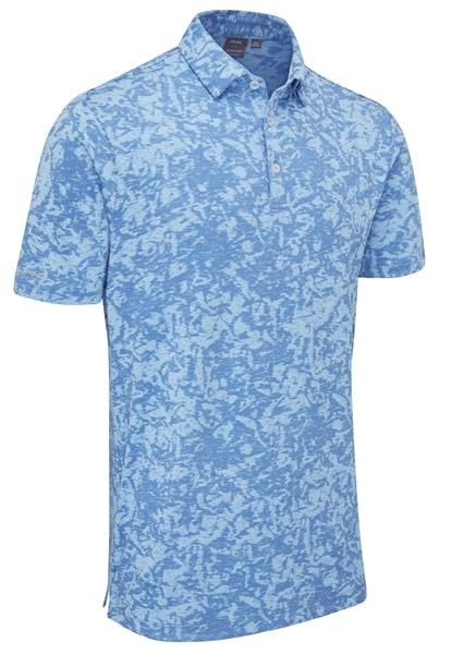 Ping Marek Camo Jacquard męskie polo, baltic sea multi