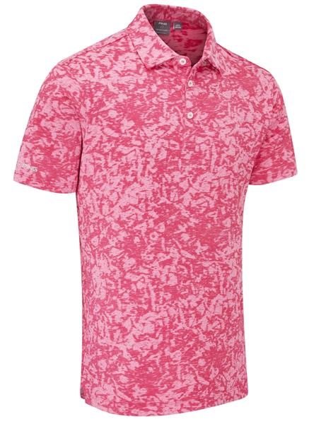 Ping Marek Camo Jacquard męskie polo, rhapsody pink multi