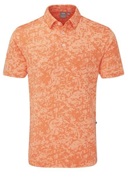 Ping Marek Camo Jacquard męskie polo, wild salmon multi