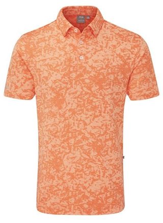 Ping Marek Camo Jacquard męskie polo, wild salmon multi