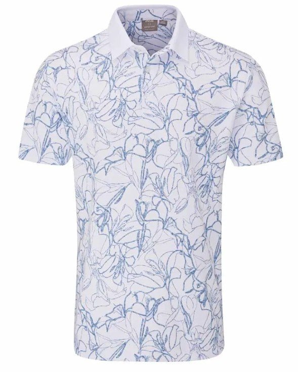 Ping Orlando męskie polo, white/stellar
