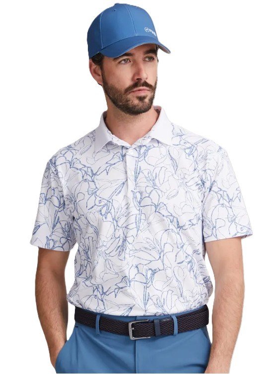 Ping Orlando męskie polo, white/stellar