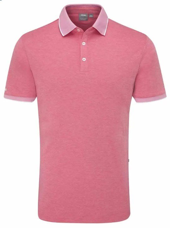 PING Gideon męskie polo, rhapsody pink marl