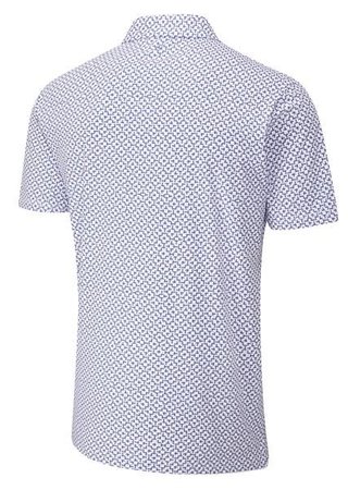 Ping Ephron Printed męskie polo, white/pink haze multi