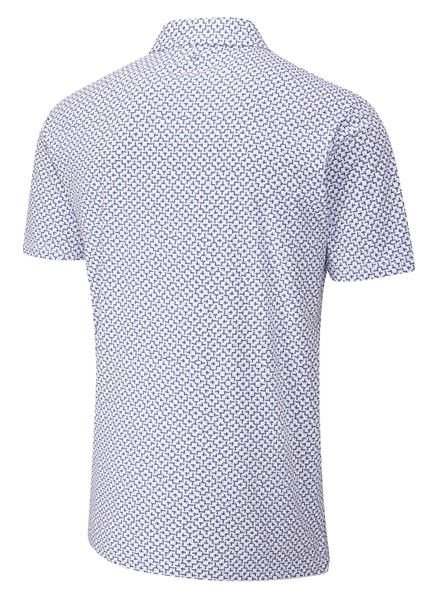 Ping Ephron Printed męskie polo, white/pink haze multi
