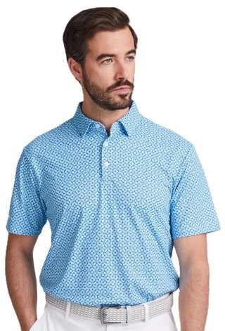 Ping Ephron Printed męskie polo, baltic sea multi