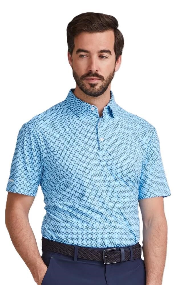 Ping Ephron Printed męskie polo, baltic sea multi