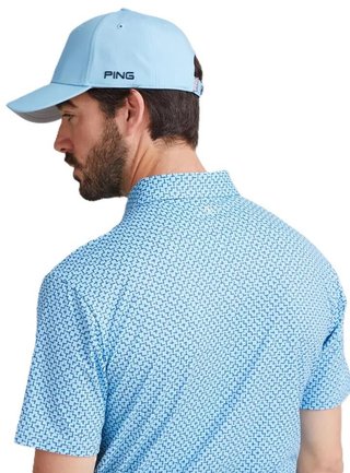 Ping Ephron Printed męskie polo, baltic sea multi