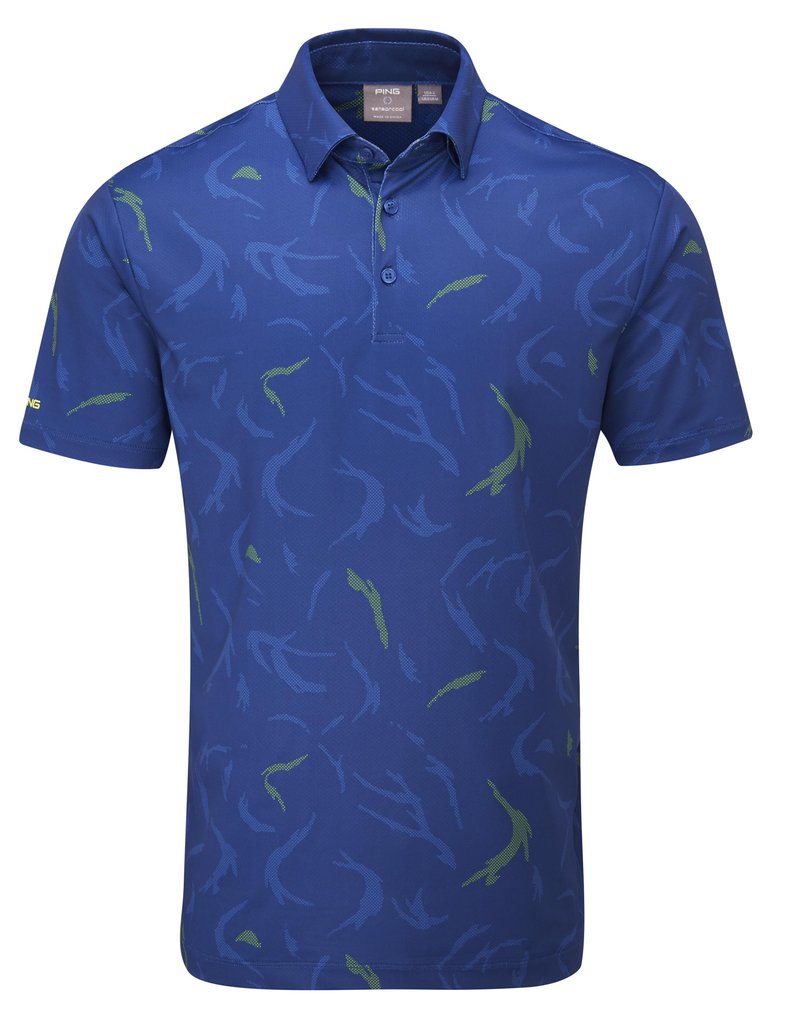 Ping Ephron Printed męskie polo, inky multi