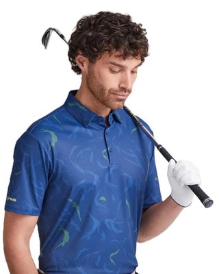 Ping Ephron Printed męskie polo, inky multi