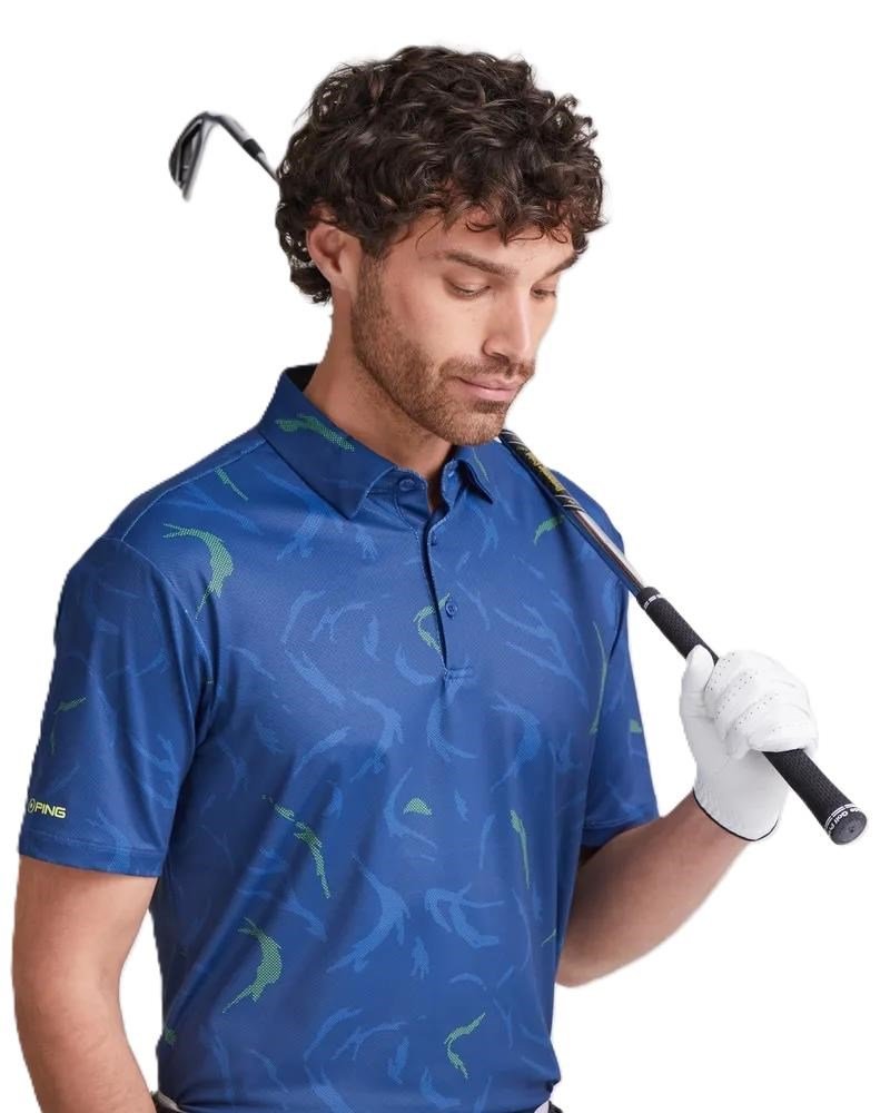 Ping Ephron Printed męskie polo, inky multi