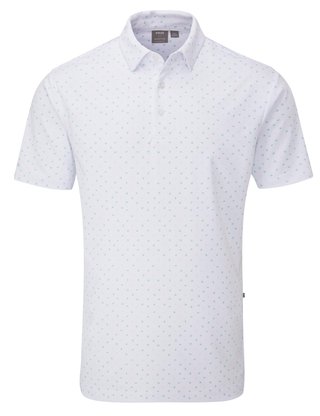Ping Ephron Printed męskie polo, white/green bay multi