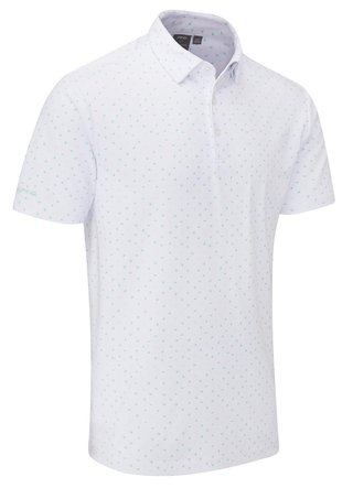 Ping Ephron Printed męskie polo, white/green bay multi