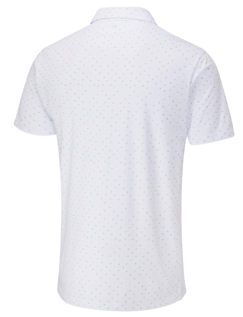 Ping Ephron Printed męskie polo, white/green bay multi