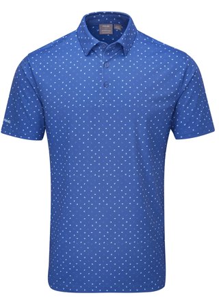 Ping Ephron Printed męskie polo, bright cobalt multi