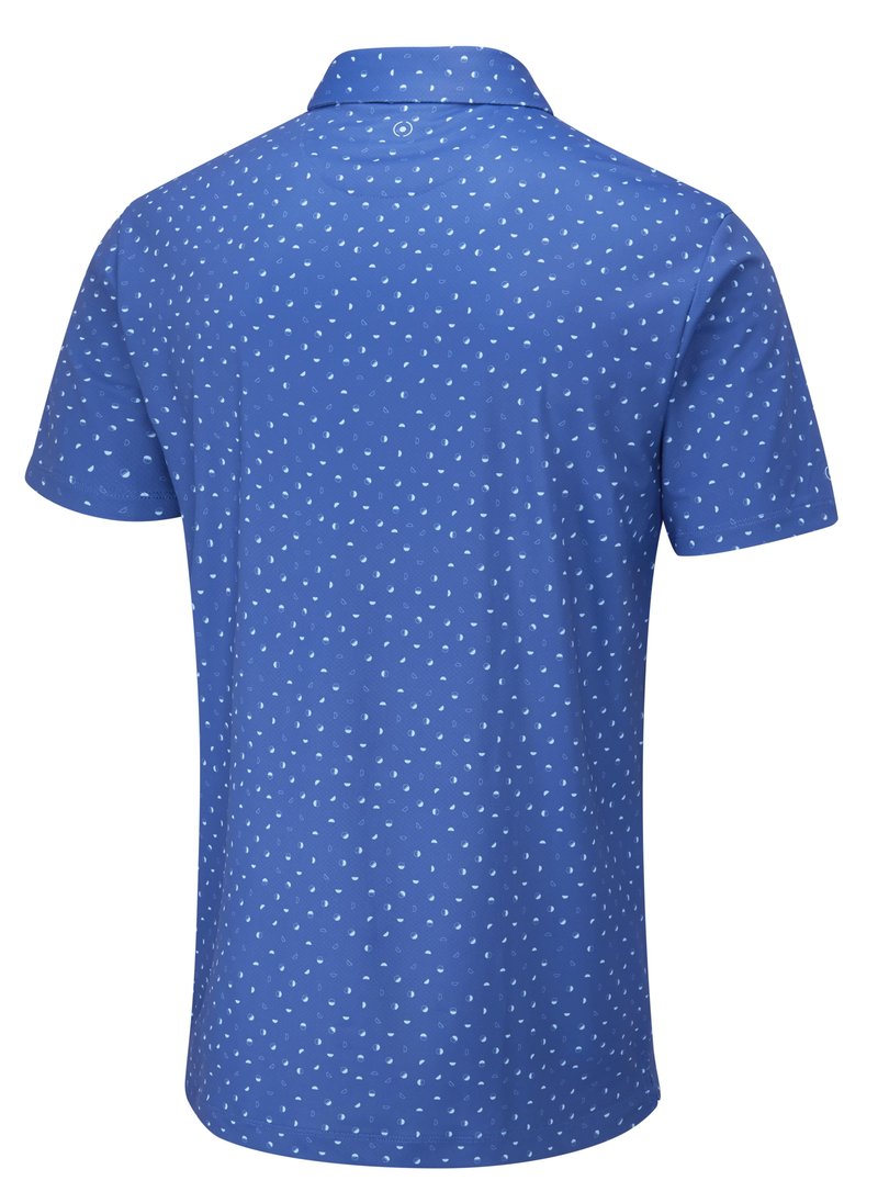 Ping Ephron Printed męskie polo, bright cobalt multi
