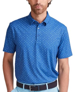 Ping Ephron Printed męskie polo, bright cobalt multi