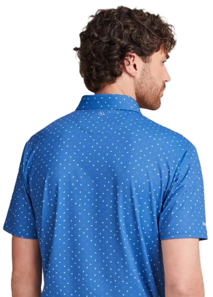 Ping Ephron Printed męskie polo, bright cobalt multi